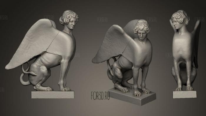 Sphinx seated stl model for CNC